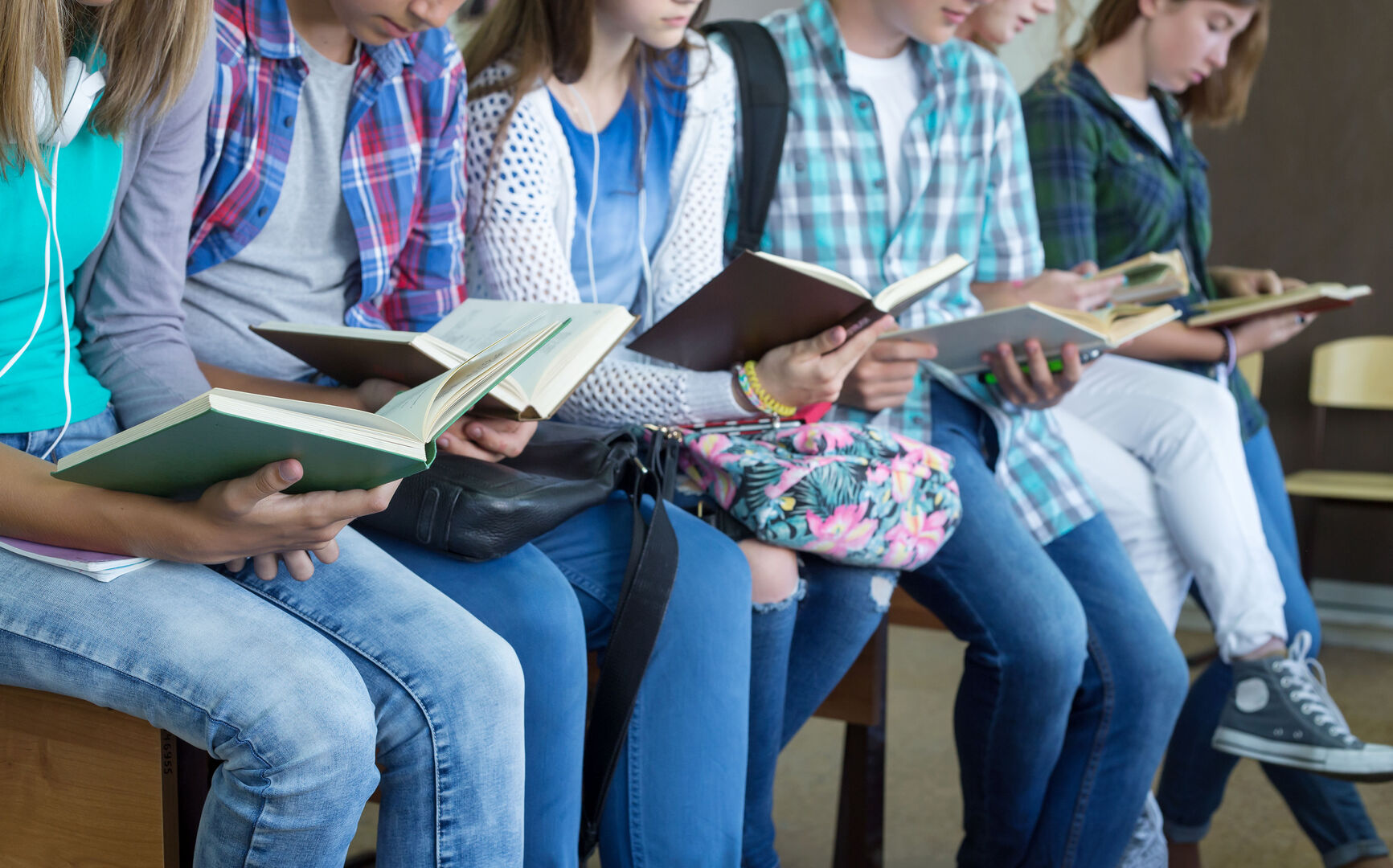 Lezen voor de lijst in de bibliotheek