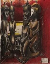 Paul Klemann Etalage met Afrikaanse schemerlampen